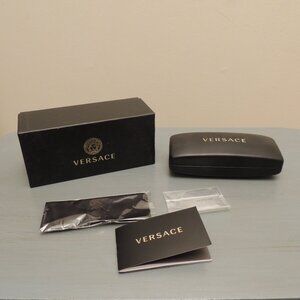 VERSACE Hard Eyeglasses Case Set w/ Box, Booklet & Display Lenses